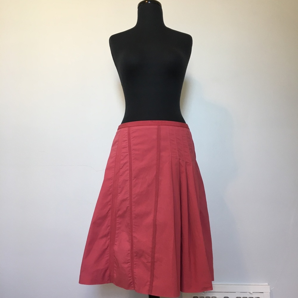 2000s Elevenses Anthropologie Pink Pleated Midi Skirt, 6